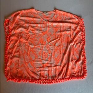 Buddy Love Neon Orange Patterned Coverup